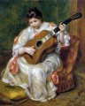 femme jouant de la guitare Pierre Auguste Renoir